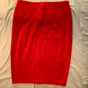 Red pencil skirt